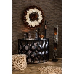 Vela perfumada noa sándalo negro/oro-68h Alt. 16 cm