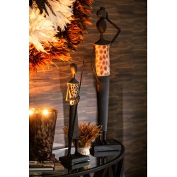 Vela perfumada noa sándalo negro/oro-68h Alt. 16 cm