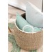 Coussin rectangulaire uni en coton menthe 60x40cm Coussin rectangulaire uni en coton menthe 60x40cm