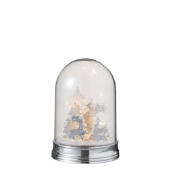 CAMPANA INVIERNO ARBOLES + CIERVO LED ACRILICO BLANCO