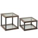 Set De 4 Table De Salon Bois/Verre Marron Set De 4 Table De Salon Bois/Verre Marron