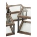 Set De 4 Table De Salon Bois/Verre Marron Set De 4 Table De Salon Bois/Verre Marron