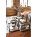 Set De 4 Table De Salon Bois/Verre Marron Set De 4 Table De Salon Bois/Verre Marron