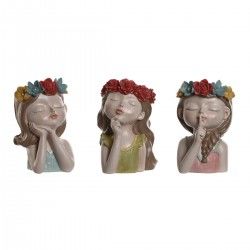 Figurine Décorative Home ESPRIT Multicouleur Femmes 18 x 15 x 26 cm (3 Unités)