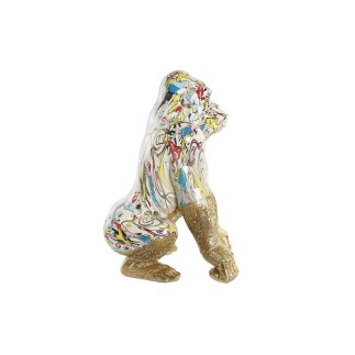 Figura Decorativa DKD Home Decor 28,5 x 26,5 x 41 cm Dorado Multicolor Gorila