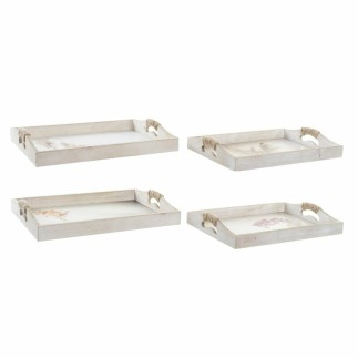 Jeux de plateaux DKD Home Decor Vase Doré MDF Multicouleur (40 x 30 x 6 cm) (2 Unités)