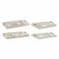 Jeux de plateaux DKD Home Decor Vase Noir Doré MDF Blanc (40 x 30 x 6 cm) (2 Unités)