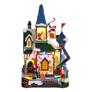 Décorations de Noël Lumière Scène Maison (20,5 x 14,5 x 34 cm)