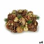 Bougeoirs de Noël  marron Transparent doré 19x9x19cm - Lot de 4