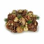 Bougeoirs de Noël  marron Transparent doré 19x9x19cm - Lot de 4