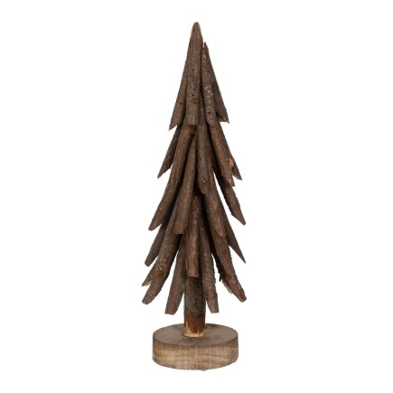 Albero di Natale Marrone in legno di paulownia 21 x 21 x 60 cm