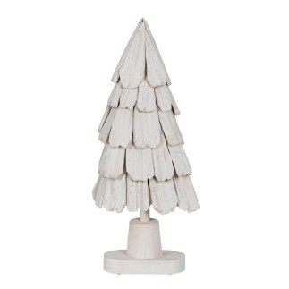 Sapin de Noël Blanc Bois de paulownia 34 x 19 x 80 cm