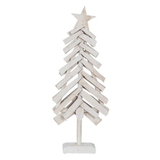 Árbol de Navidad Blanco Madera de Paulonia Árbol 34 x 11 x 90 cm