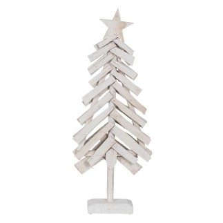 Albero di Natale bianco in legno di paulownia 34 x 11 x 90 cm