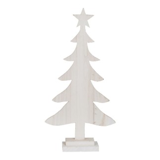 Sapin de Noël Blanc Bois de paulownia 40 x 2 x 80 cm