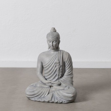 Sculpture Buda Gris 46,3 x 34,5 x 61,5 cm