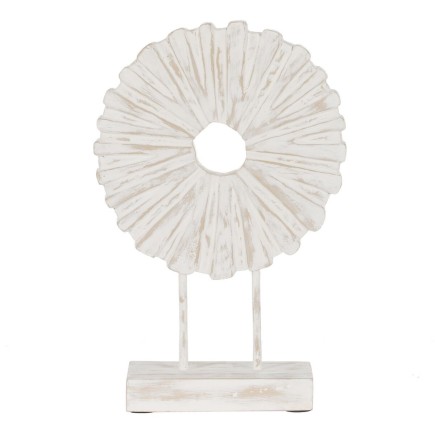 Escultura Blanco Beige Madera de mango 25,5 x 9,5 x 37 cm