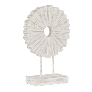 Sculpture Blanc Beige Bague 25,5 x 9,5 x 37 cm
