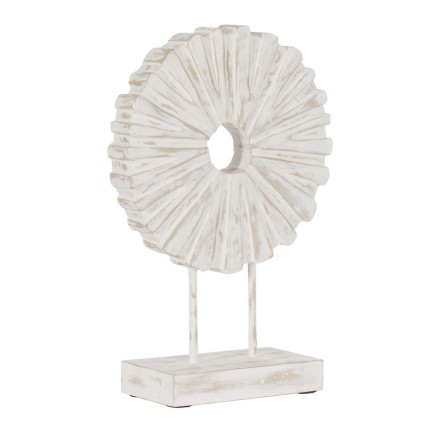 Sculpture Blanc Beige Bague 25,5 x 9,5 x 37 cm