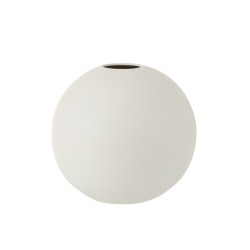 Vase boule en céramique blanc mat D25cm