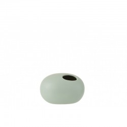 Vase ovale en céramique vert pastel