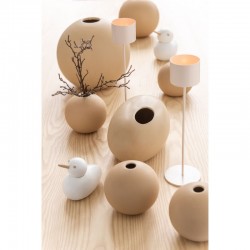 Vase boule en céramique beige