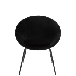 Silla redonda metal y textil negro