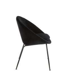 Chaise ronde en textile noir 69x56.5x80 cm