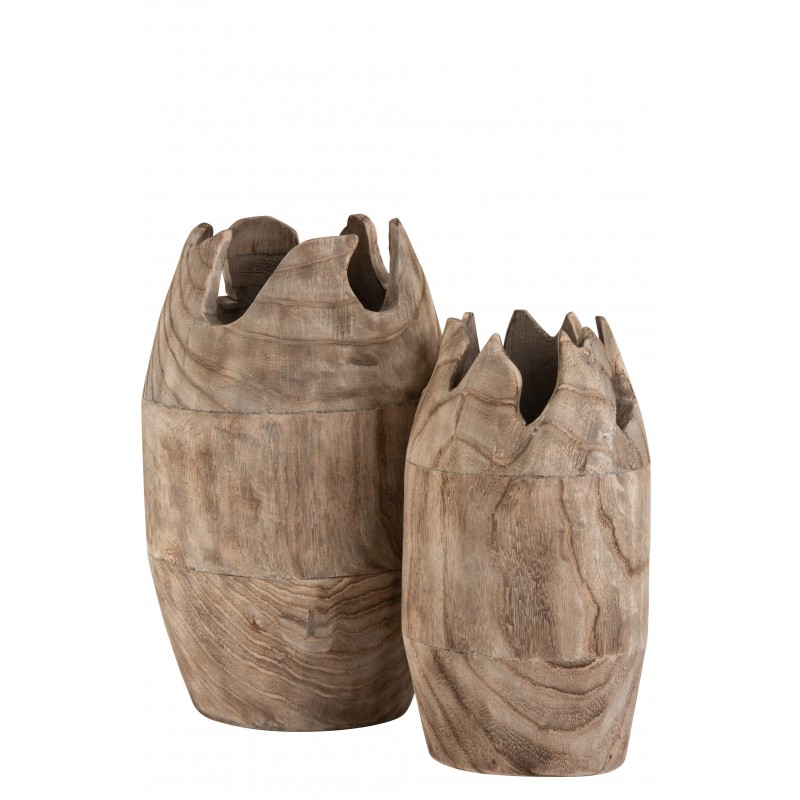 Vase irrégulier en bois naturel