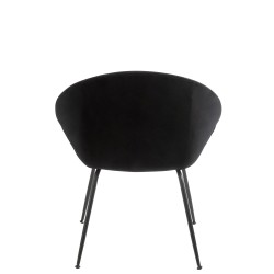 Chaise ronde en textile noir 69x56.5x80 cm