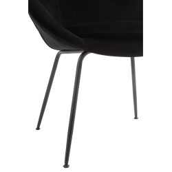 Chaise ronde en textile noir 69x56.5x80 cm