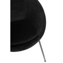 Chaise ronde en textile noir 69x56.5x80 cm