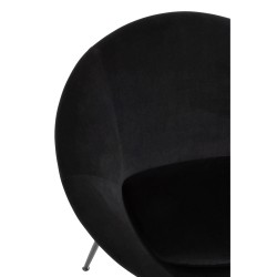 Chaise ronde en textile noir 69x56.5x80 cm