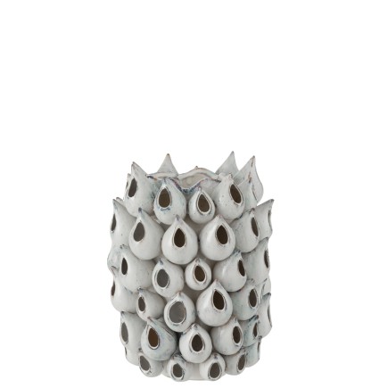 Vase anémone en céramique bleu 22x22x32cm