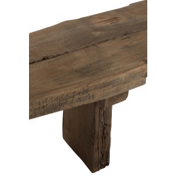 Banc brut recyclé en bois marron 190x38x46 cm