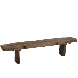 Banc brut recyclé en bois marron 190x38x46 cm