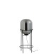 Lámpara de vidrio gris con pie de metal negro 40*96 cm