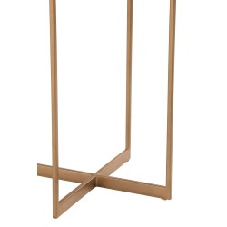 Console 2 niveaux en métal marron 45x36x72 cm