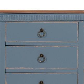 Table de Nuit Bleu Naturel Bois d'épicéa Bois MDF 50 x 38 x 72 cm