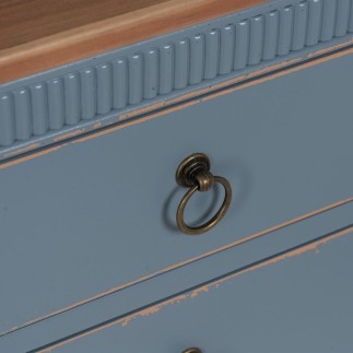Table de Nuit Bleu Naturel Bois d'épicéa Bois MDF 50 x 38 x 72 cm