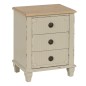 Table de Nuit Crème Naturel Bois d'épicéa Bois MDF 48 x 36 x 61 cm