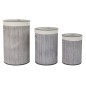 Lot de paniers DKD Home Decor Beige Gris Bambou 38 x 38 x 60 cm (3 Pièces) (2 Unités)