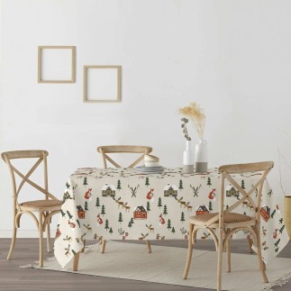 Nappe enduite antitache Mauré Merry Christmas 140 x 140 cm