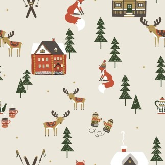 Nappe enduite antitache Mauré Merry Christmas 140 x 140 cm