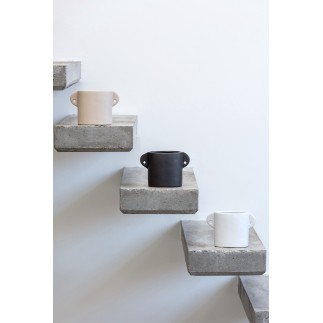Vaso in ceramica bianca 16,5x8,5x11,5 cm