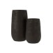 Vaso irregolare grezzo in ceramica nera 24x42 cm Vaso irregolare grezzo in ceramica nera 24x42 cm