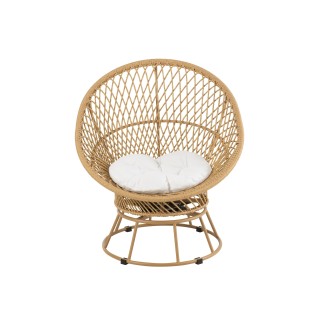 Fauteuil intérieur-extérieur en aluminium beige 88x92x100 cm
