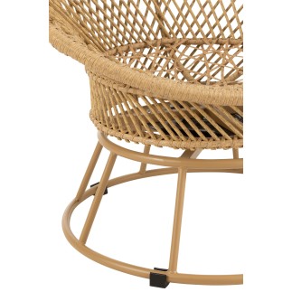 Fauteuil intérieur-extérieur en aluminium beige 88x92x100 cm