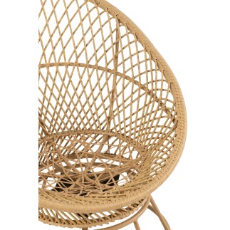 Fauteuil intérieur-extérieur en aluminium beige 88x92x100 cm