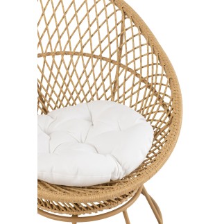 Fauteuil intérieur-extérieur en aluminium beige 88x92x100 cm